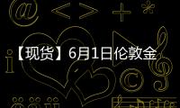 【現貨】6月1日倫敦金現貨價較上一日增加9.95美元/盎司