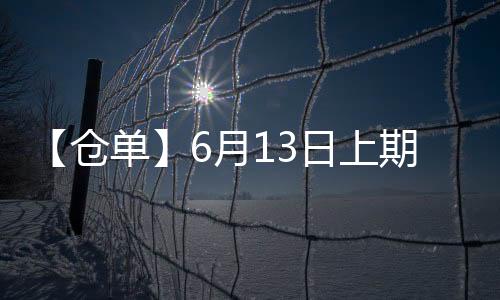 【倉單】6月13日上期所滬鉛期貨倉單較上一日增加1419噸