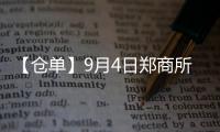【倉單】9月4日鄭商所紅棗期貨倉單較上一日減少145張