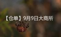 【倉單】9月9日大商所棕櫚油期貨倉單較上一日持平