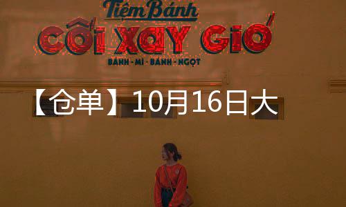 【倉單】10月16日大商所粳米期貨倉單較上一日增加600手
