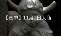 【倉單】11月1日大商所乙二醇期貨倉單較上一日增加300手