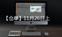 【倉單】11月26日上期所原油期貨倉單較上一日增加2946000桶