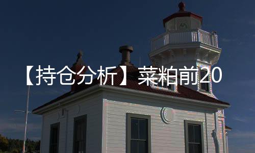【持倉分析】菜粕前20期商凈空頭持倉驟增1.2萬手！