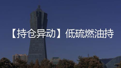 【持倉異動】低硫燃油持倉量較上一交易日減少26070手降幅11.66%