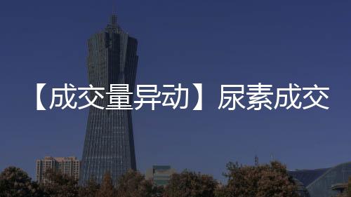 【成交量異動】尿素成交量較上一交易日增加34.95萬手增幅59.85%