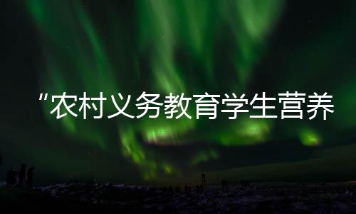 “農村義務教育學生營養改善計劃”實施十年成效顯著