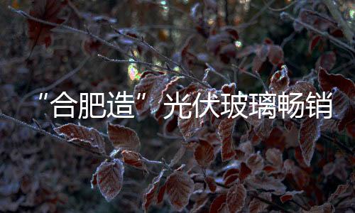 “合肥造”光伏玻璃暢銷大部分國家,企業(yè)新聞