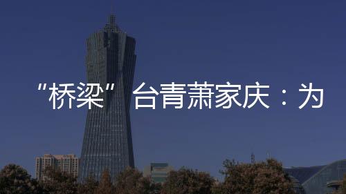 “橋梁”臺青蕭家慶：為港澳臺及華僑青年鋪就求學路