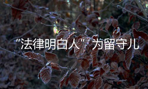 “法律明白人”為留守兒童送法治“禮包”_