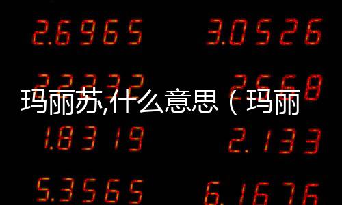 瑪麗蘇,什么意思（瑪麗蘇到底是啥意思啊）