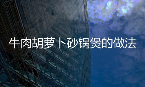 牛肉胡蘿卜砂鍋煲的做法