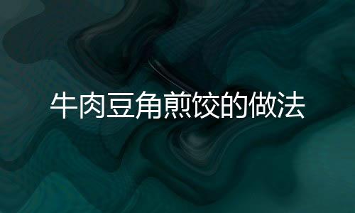 牛肉豆角煎餃的做法