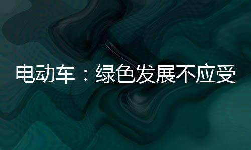 電動車：綠色發展不應受限