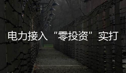 電力接入“零投資”實打實助企紓困_