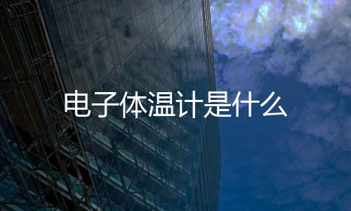 電子體溫計是什么