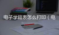 電子學籍表怎么打印（電子學籍）