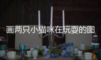 畫兩只小貓咪在玩耍的圖片，畫兩只小貓咪在玩耍的樣子