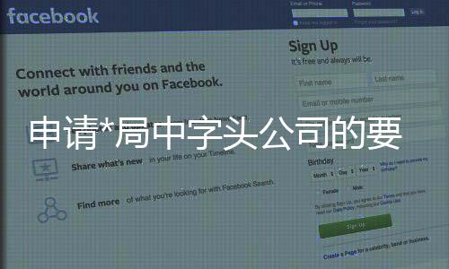 申請*局中字頭公司的要求