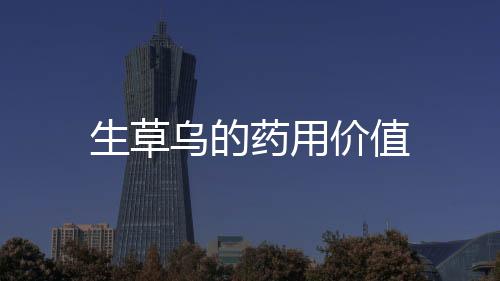 生草烏的藥用價值