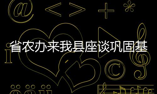 省農辦來我縣座談鞏固基層政權推進農村綜合改革課題