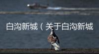 白溝新城（關于白溝新城的基本情況說明介紹）