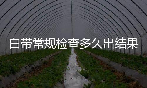 白帶常規(guī)檢查多久出結(jié)果