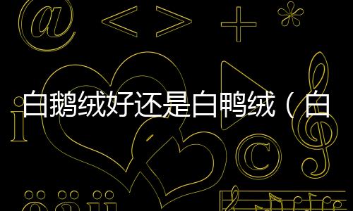 白鵝絨好還是白鴨絨（白鵝絨和白鴨絨哪個好）