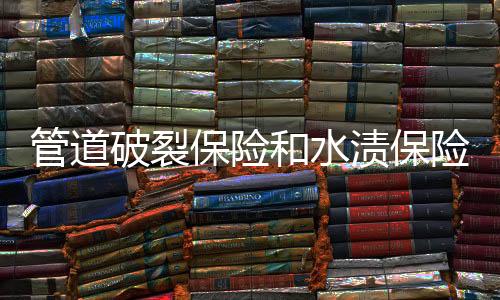 管道破裂保險和水漬保險簡介及具體條款