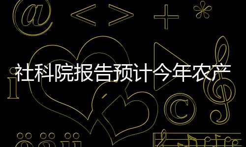 社科院報告預計今年農產品價格漲4%