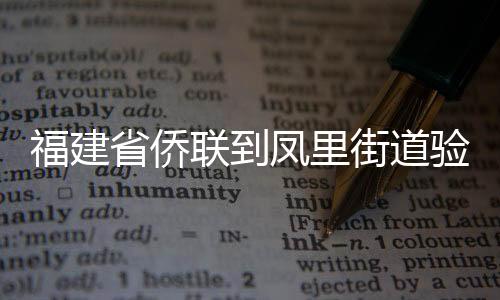 福建省僑聯到鳳里街道驗收“僑胞之家”及“五好”示范點