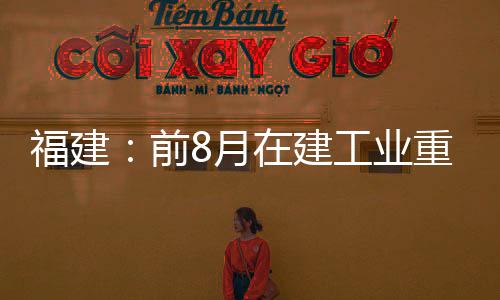 福建：前8月在建工業重點項目完成投資近千億元