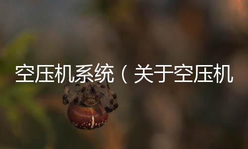 空壓機系統（關于空壓機系統的基本情況說明介紹）