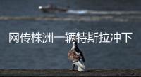 網傳株洲一輛特斯拉沖下河岸 險些墜入湘江