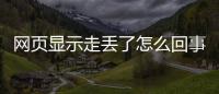網頁顯示走丟了怎么回事（網頁走丟了是什么原因）