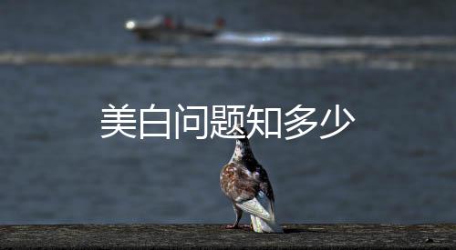 美白問題知多少