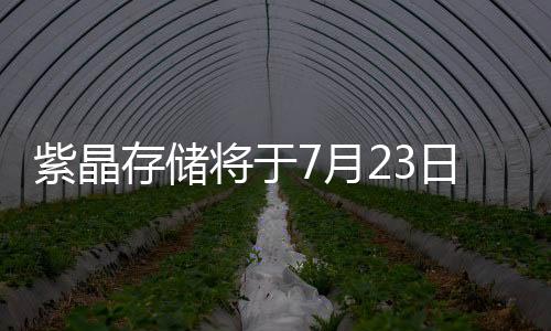 紫晶存儲將于7月23日每股派0.168元
