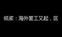 紙漿：海外罷工又起，區間震蕩整理