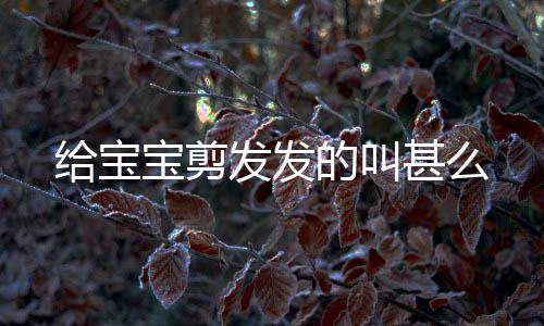 給寶寶剪發發的叫甚么