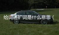 給詞語(yǔ)擴(kuò)詞是什么意思（給字?jǐn)U詞是什么意思）