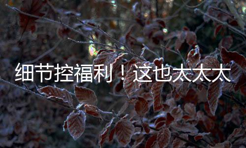 細(xì)節(jié)控福利！這也太太太太太驚艷了→