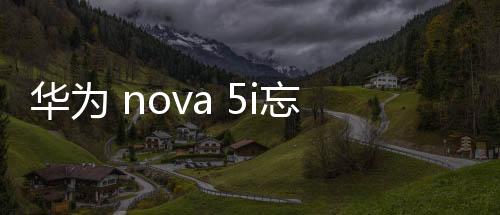 華為 nova 5i忘了手機密碼怎么辦？