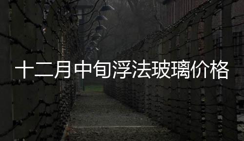 十二月中旬浮法玻璃價格僅華南反彈,市場研究
