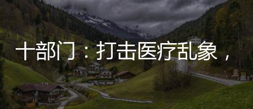 十部門：打擊醫療亂象，全面提升醫療服務質量