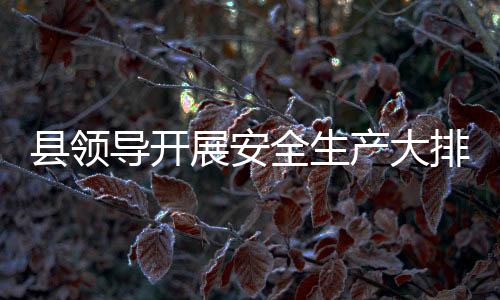 縣領(lǐng)導(dǎo)開展安全生產(chǎn)大排查大整治專項(xiàng)行動(dòng)