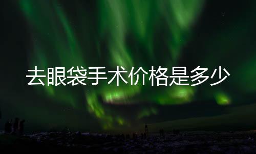 去眼袋手術價格是多少