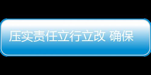 壓實責任立行立改 確保整改工作出實效