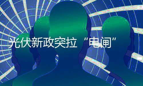 光伏新政突拉“電閘” 有相關人士這么看,市場研究