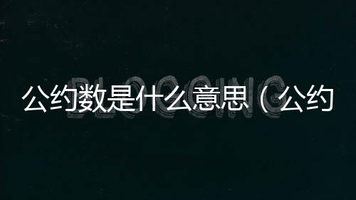 公約數是什么意思（公約數是什么）