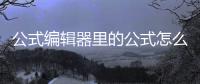 公式編輯器里的公式怎么調(diào)出來(lái)（公式編輯）